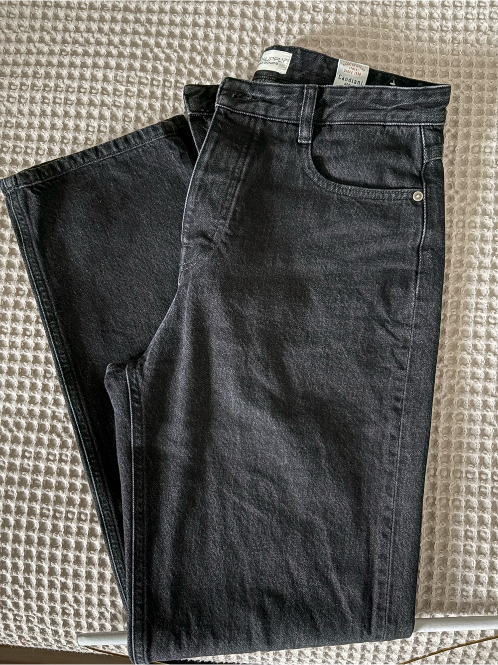 SUITSUPPLY Men's Black Jeans - Classic Straight Fit Size 31x32